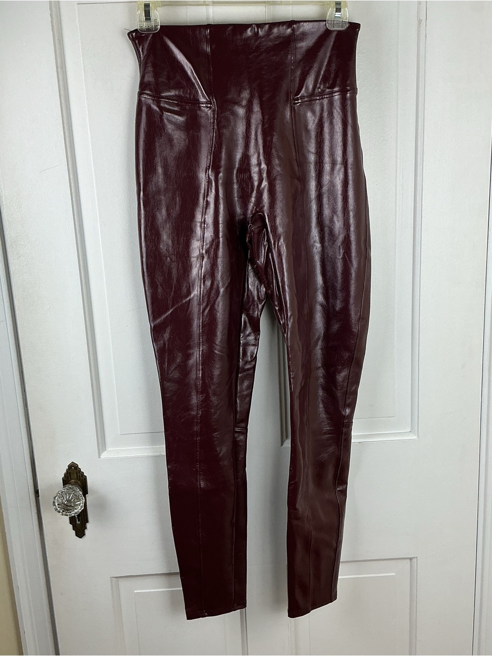 Spanx 20301R Faux Leather Leggings Ruby Red Size S NWOT
